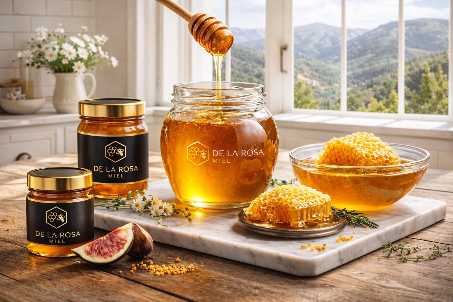 Miel artesanal De la Rosa — tarros de miel, panales y productos naturales